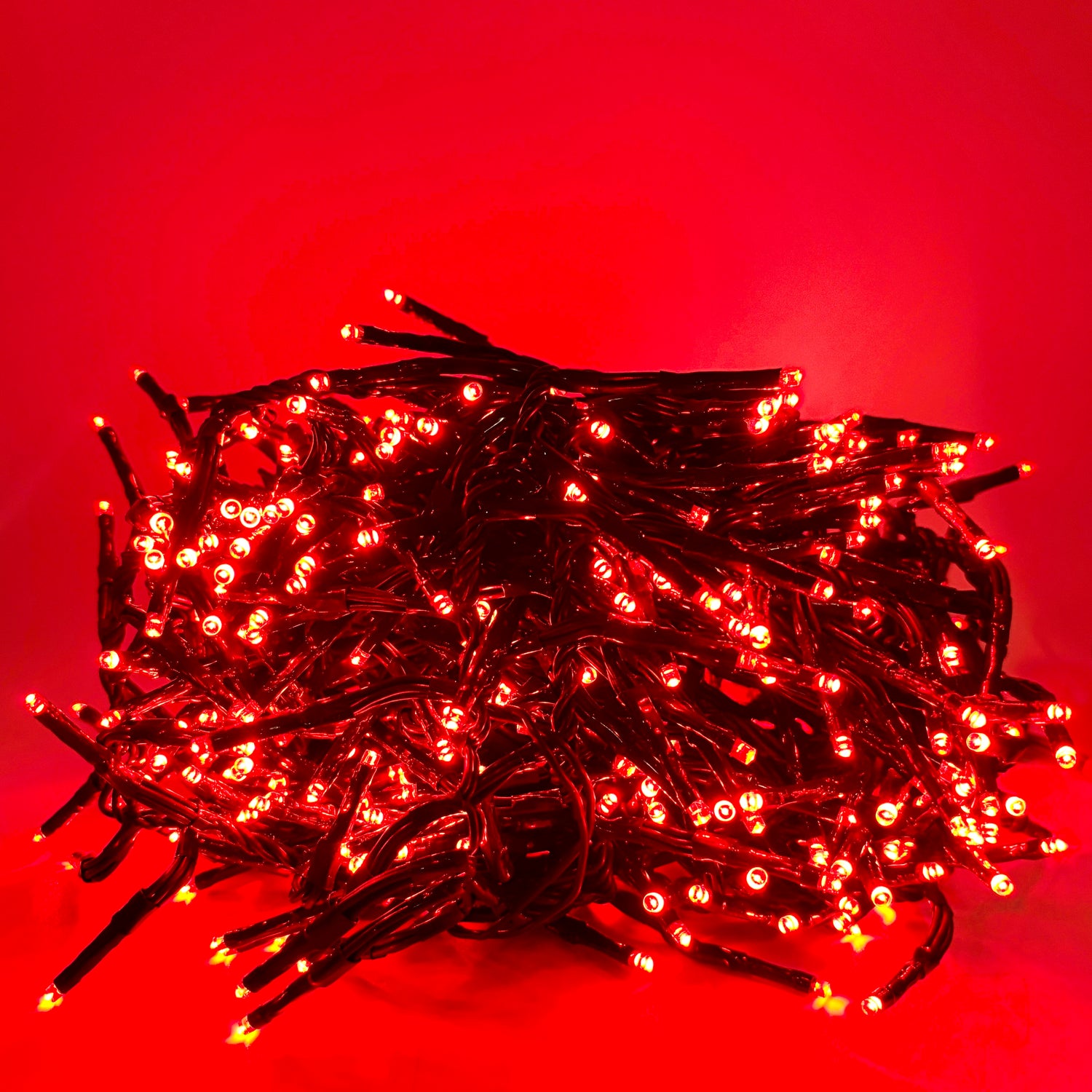 LEDs Connect Cluster Lights | 8 Function Twinkle Effect | Outdoor | Red | Starter Pack