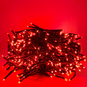 LEDs Connect Cluster Lights | 8 Function Twinkle Effect | Outdoor | Red | Starter Pack