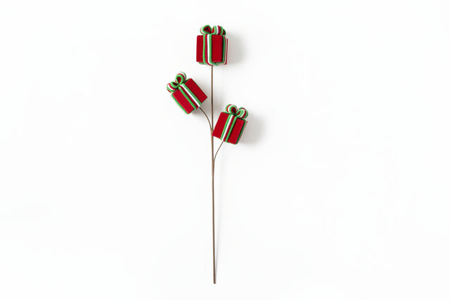 32" Gift Box Christmas Spray | Red, Green & Gold