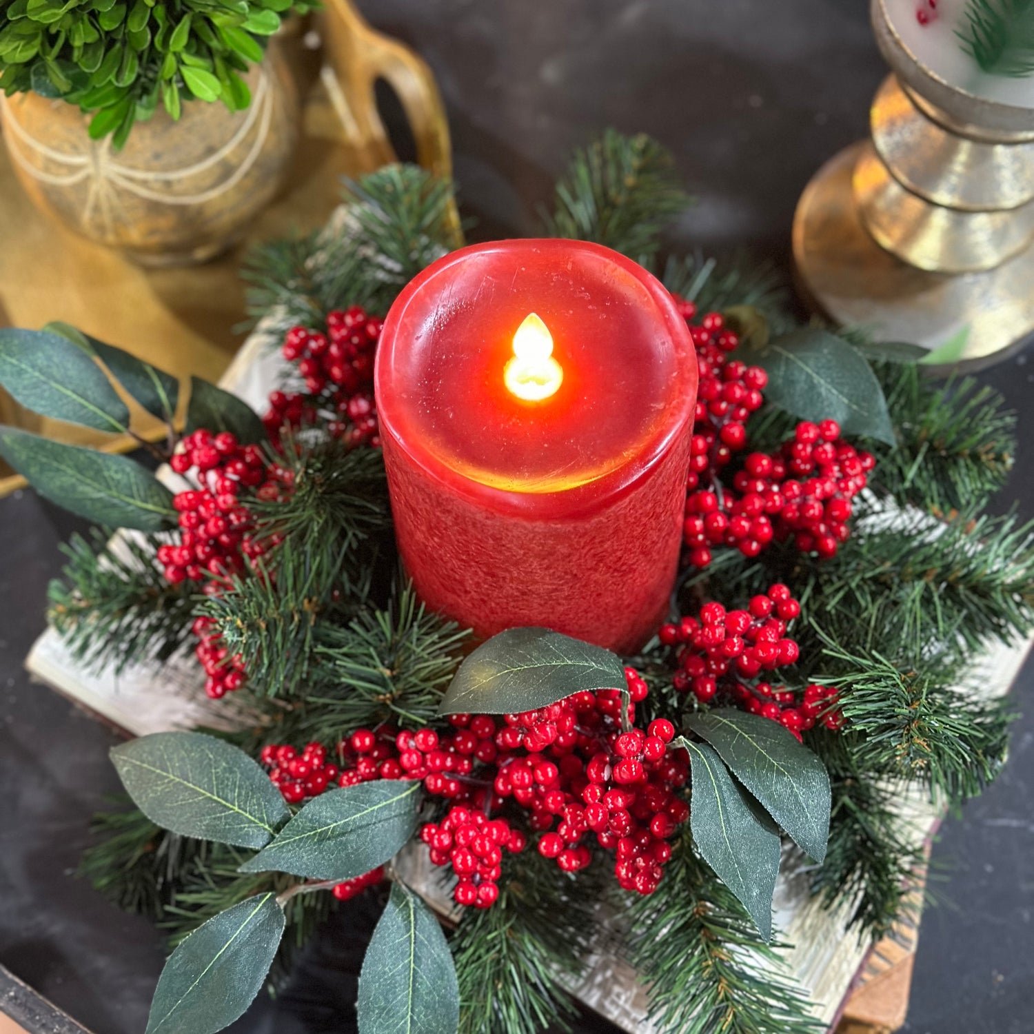 11" Very Berry Candle Ring