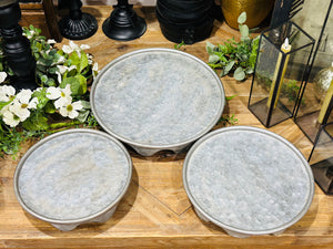 14”-11”-10” Aged Metal Display Platforms Set of 3