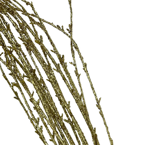 36" Gold Glitter Twig X5 Branch