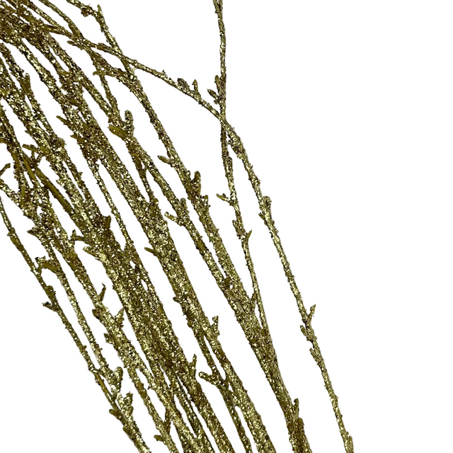 36" Gold Glitter Twig X5 Branch