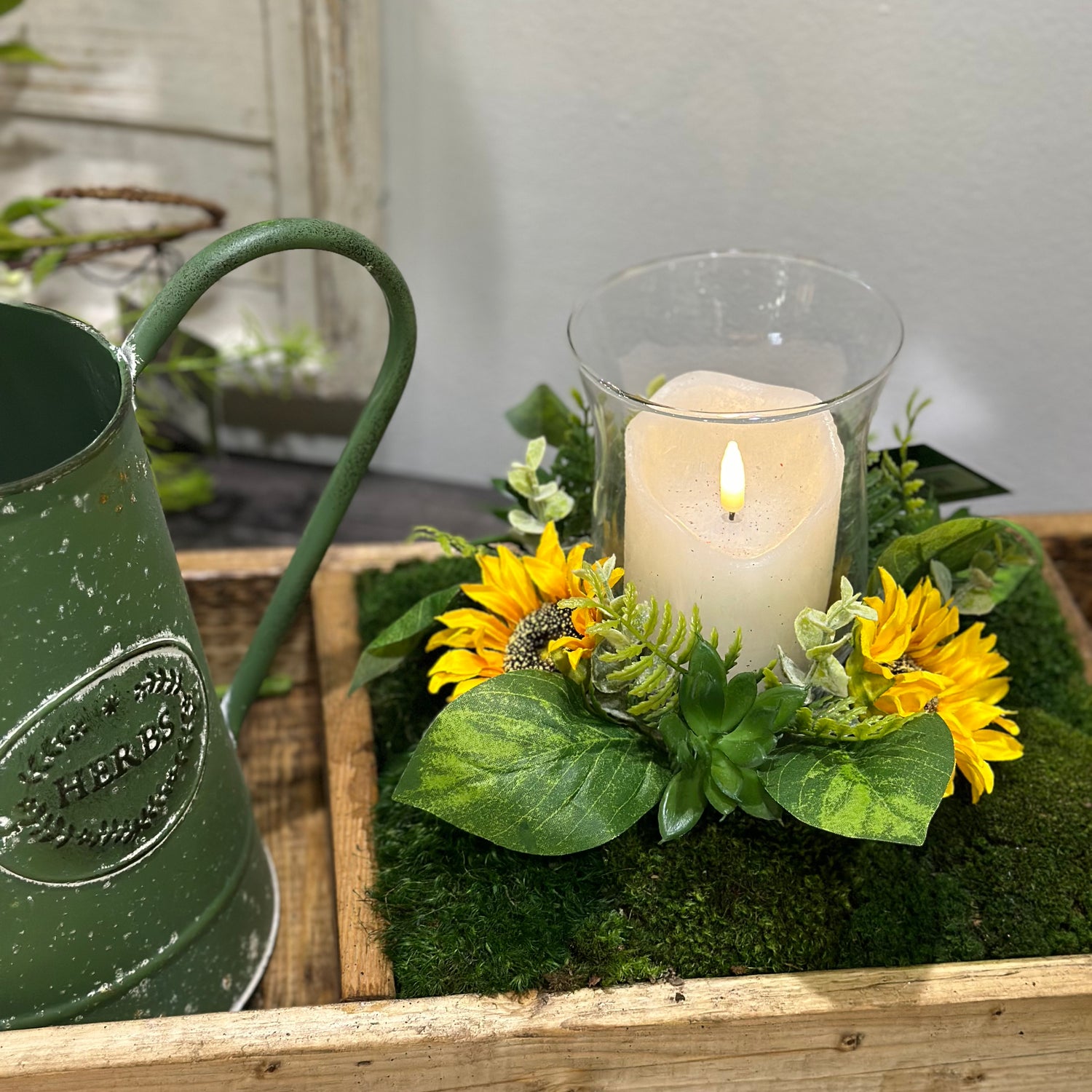 10" Sunflower Candle Ring