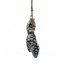 1" Glass Pinecone Frosted Glitter Ornament