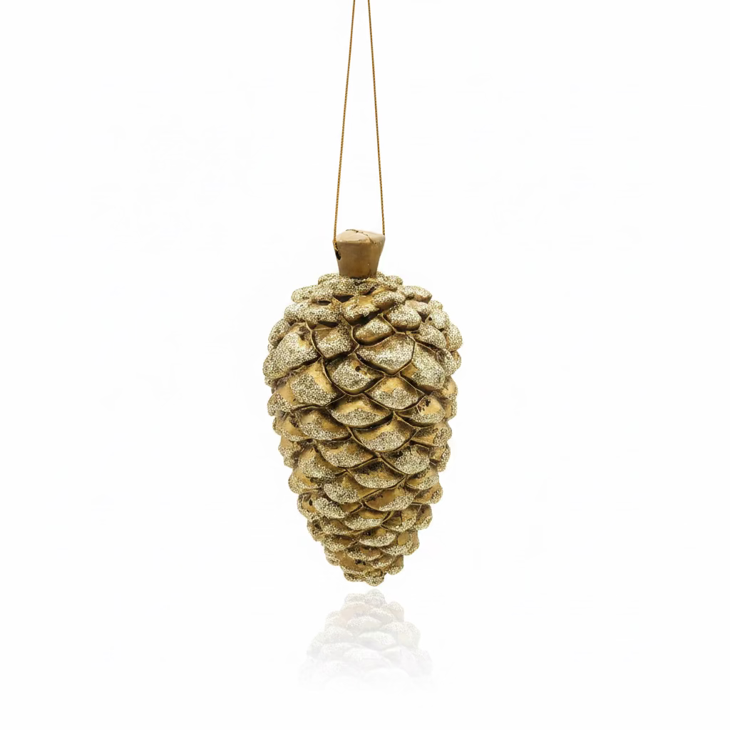 5.5" Gold Antique Pinecone Christmas Ornament