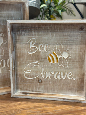 15"-12" Nesting Wood Bee Trays Set of 2