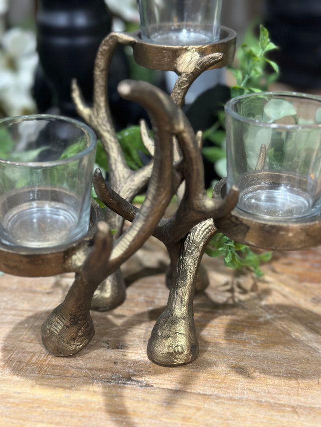 8.5" Antler Cast Aluminum Centerpiece