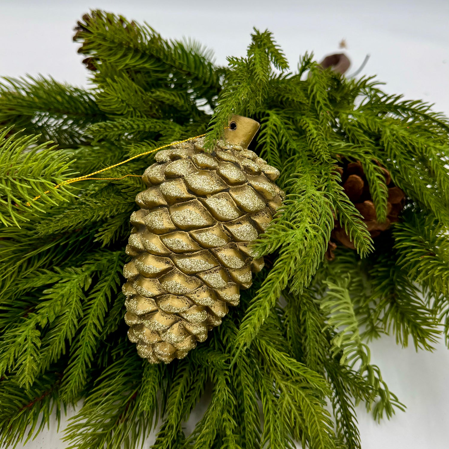 5.5" Gold Antique Pinecone Christmas Ornament