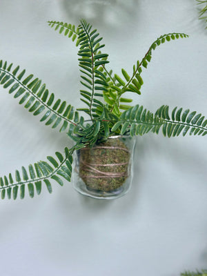 4” Hand-blown Round Clear Glass Hanging Vase