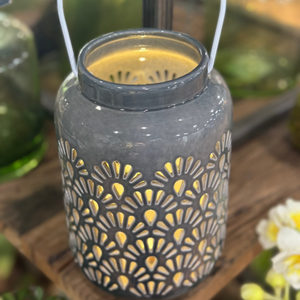 8" LED Shell Ceramic Lantern