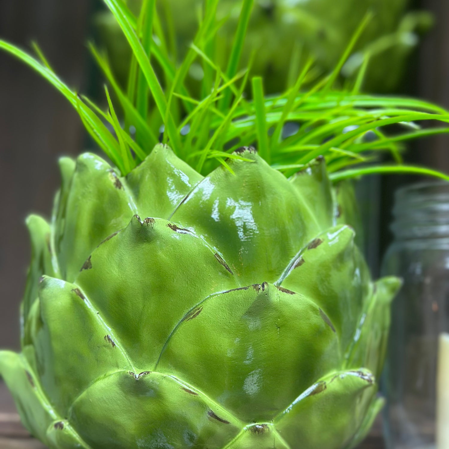 5.5" Green Resin Artichoke Planter