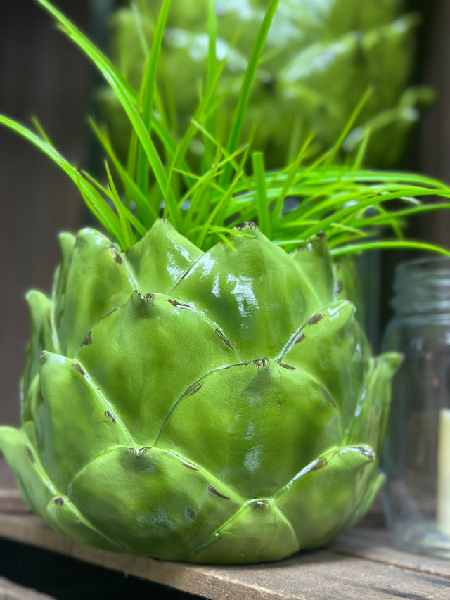 5.5" Green Resin Artichoke Planter