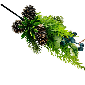 18" Blueberry Snow Cypress, Cone Spray