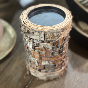 6" Wired Birch Candle Holder
