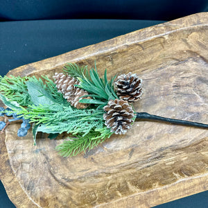 18" Blueberry Snow Cypress, Cone Spray
