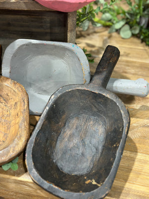 11" Wooden Scoop Dough Bowl