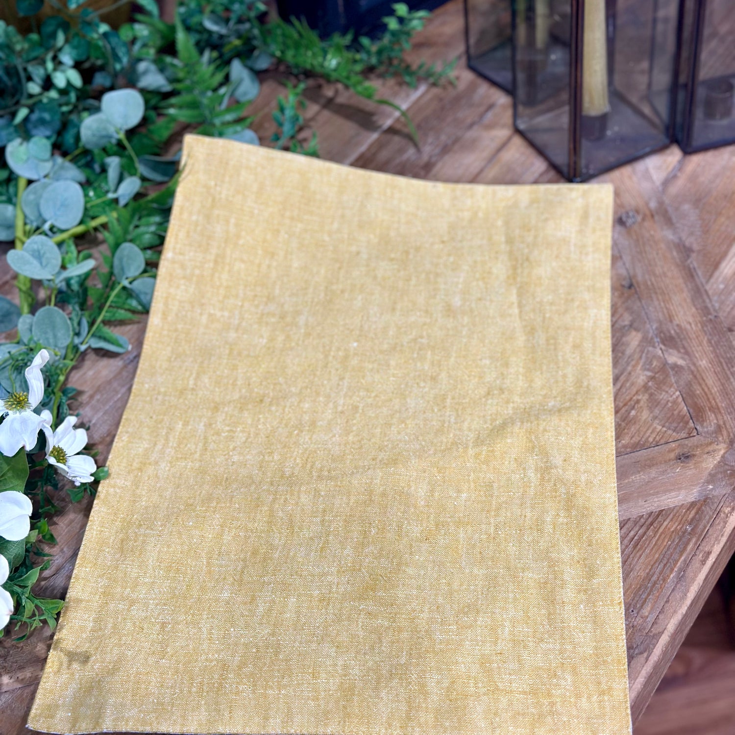 19.5" x 13.5" Reversible Linen Placemat Yellow