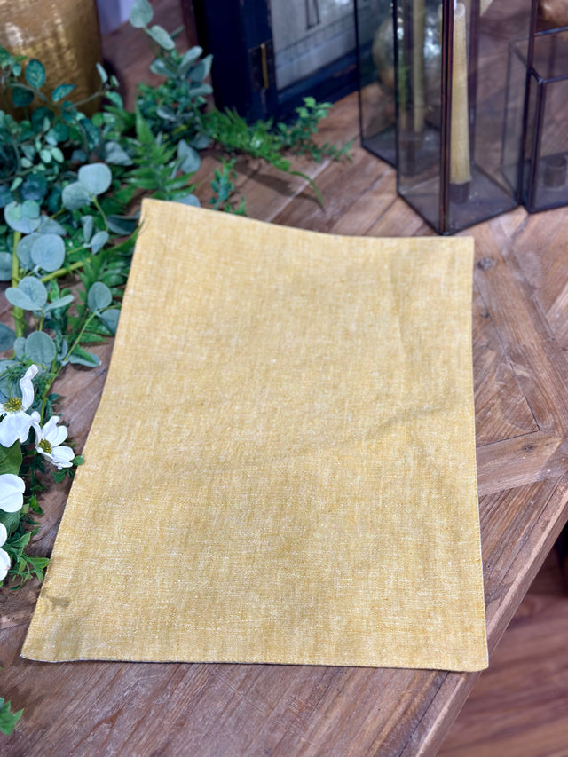 19.5" x 13.5" Reversible Linen Placemat Yellow