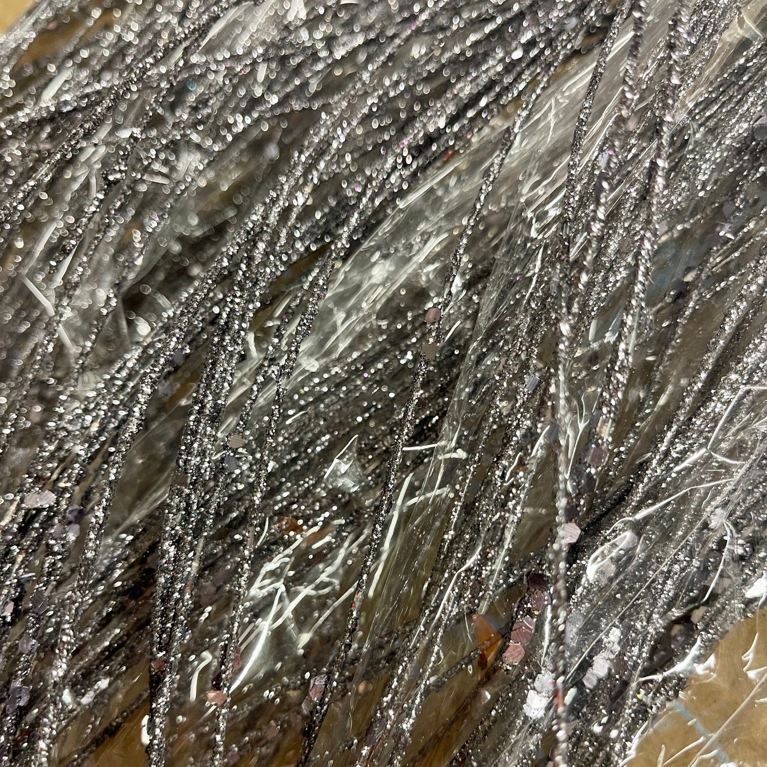 24" Silver Metallic Pine Needle