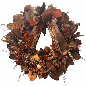 32" Velvet Harvest Fall Wreath | Designer Fall Door Decor