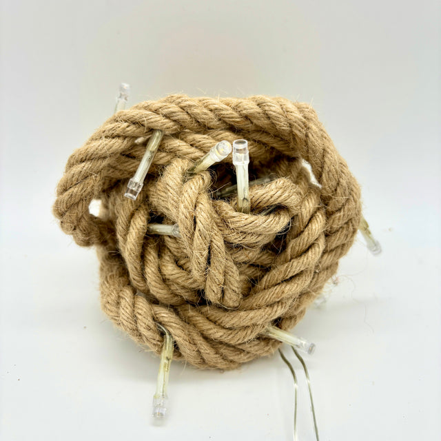 74" LED Garland Battery-Operated for Indoor Use | Natural Rope