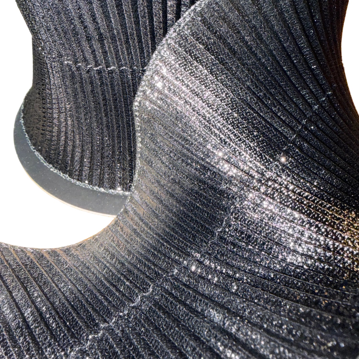 Black Fluted Lamé Ribbon, additional view