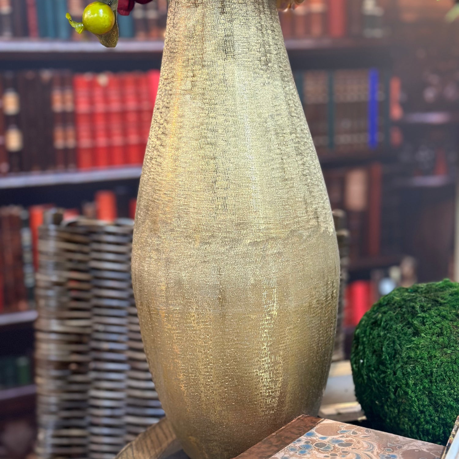 18” Lustrous Brushed Gold Vase