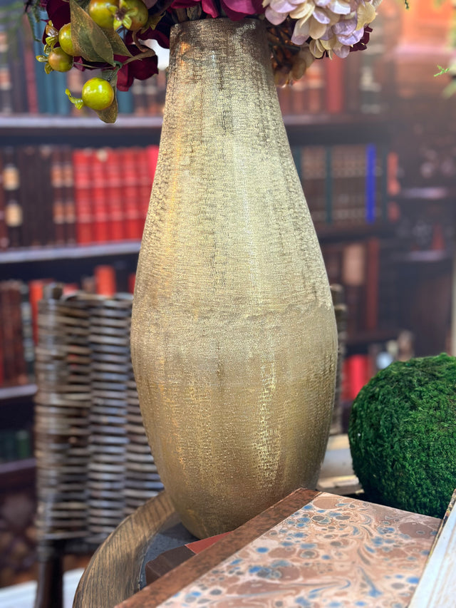18” Lustrous Brushed Gold Vase