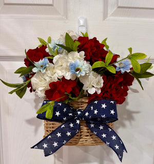 11" Custom Signature Freedom & Flowers Hanging Basket