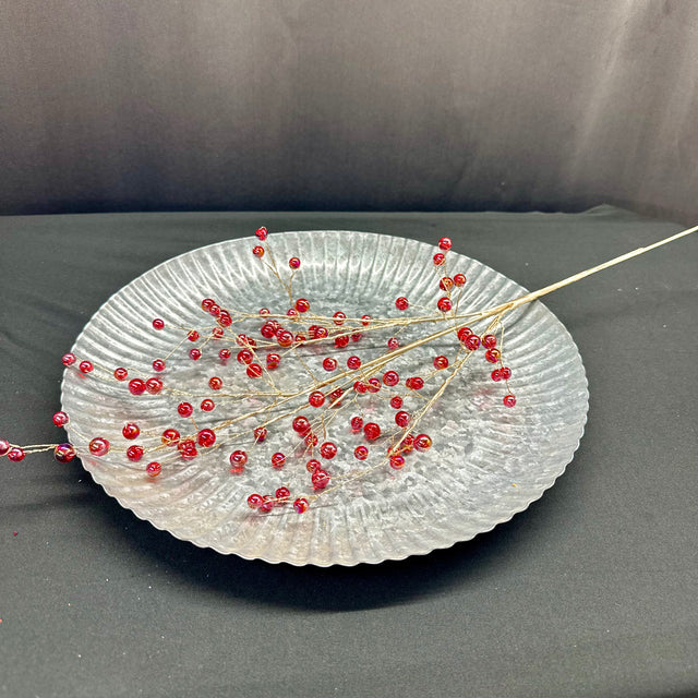 24" Red Iridescent Glass Ball Bead Spray