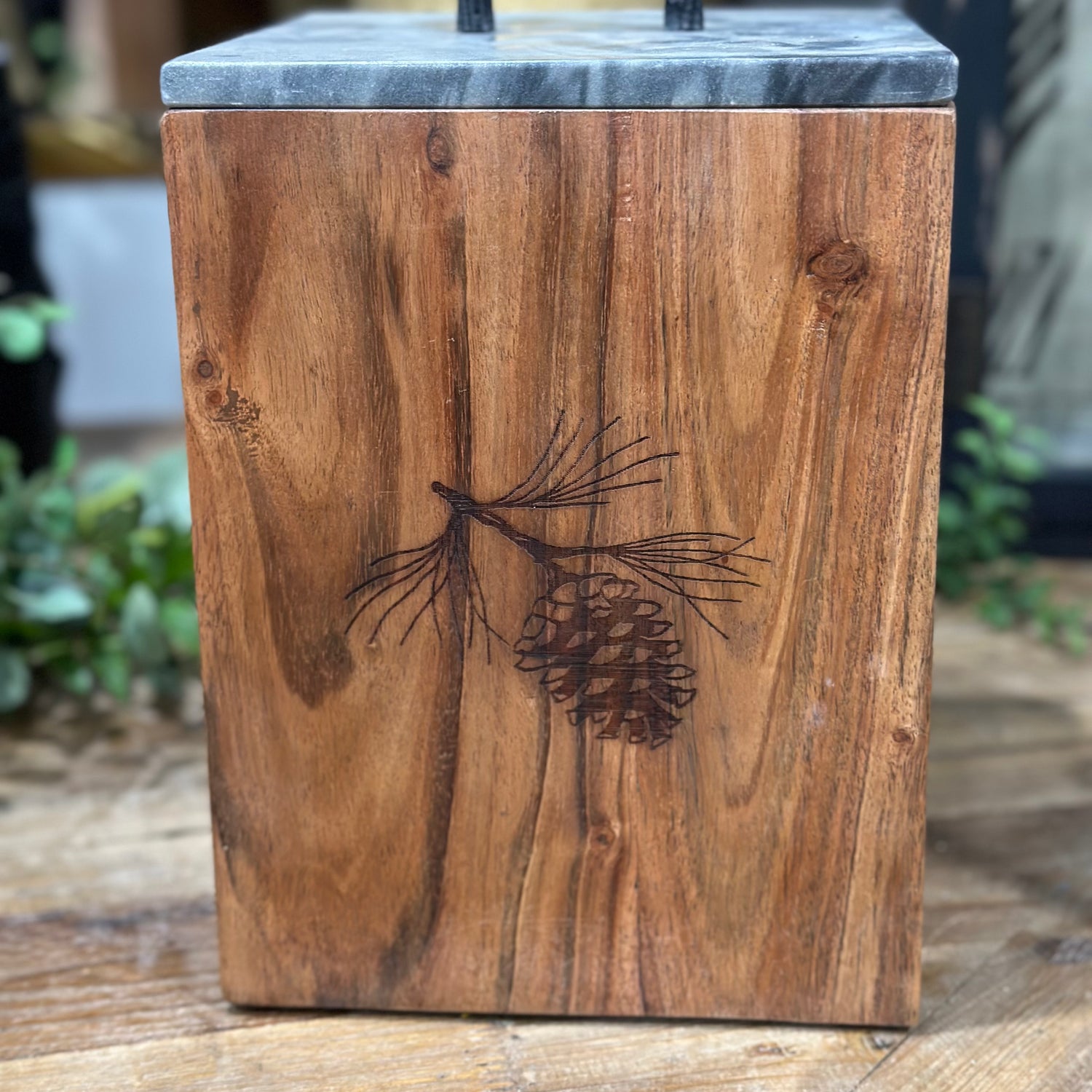 10” Rustic Wood Canister