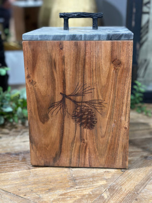 10” Rustic Wood Canister