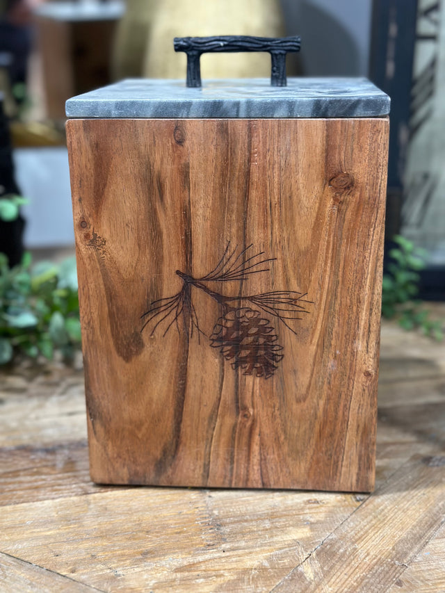 10” Rustic Wood Canister