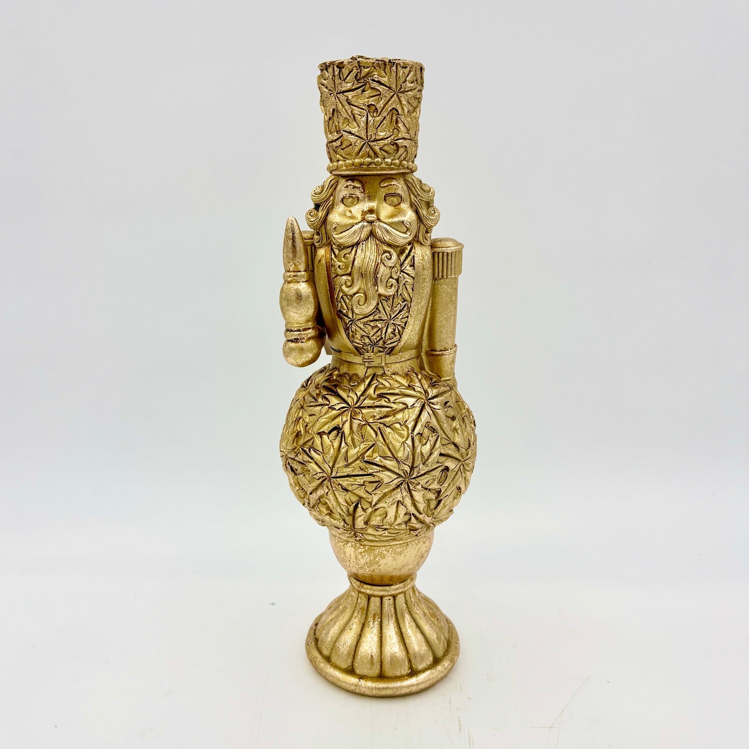 15.5" Gold Resin Nutcracker Topiary