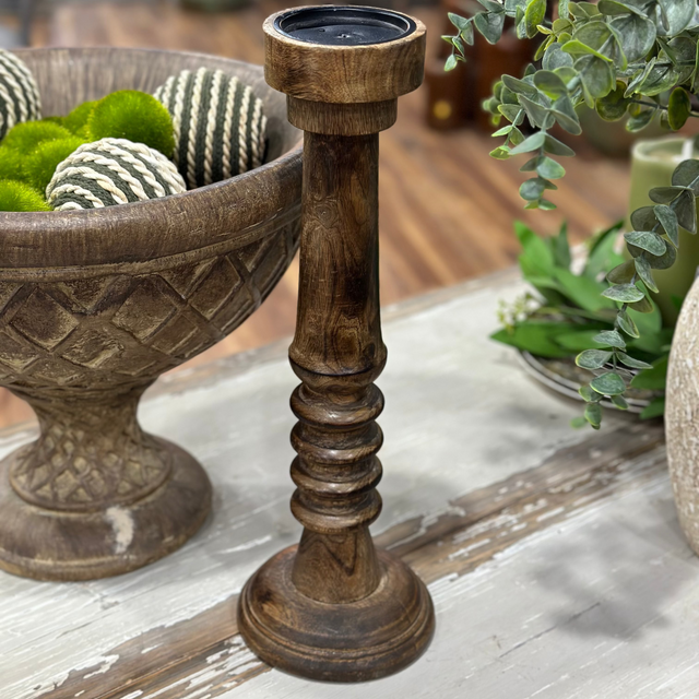 17" Candle Holder Mango Wood