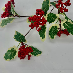 27" Variegated Holly Spray