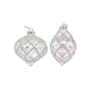 4" Pink Glass Ice Jewel Ornament