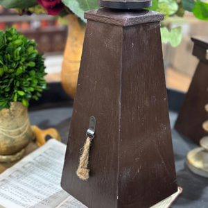 13" Wood Candle Holder Coffee