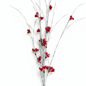 39" Birch & Red Berry Spray