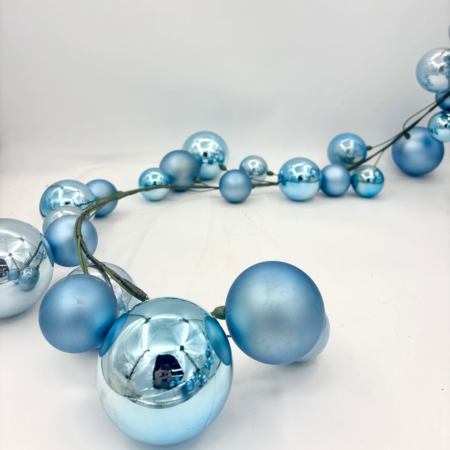 10' Denim Blue Ball Branch Garland