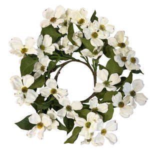 12" Cream Dogwood Candle Ring