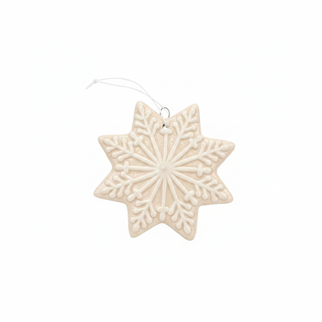 3" Glass Figure Dolomite Snowflake/Tree Ornament