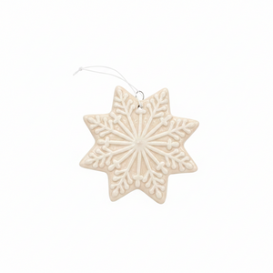 3" Glass Figure Dolomite Snowflake/Tree Ornament