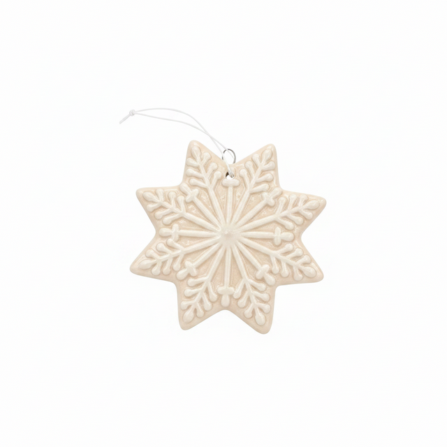 3" Glass Figure Dolomite Snowflake/Tree Ornament