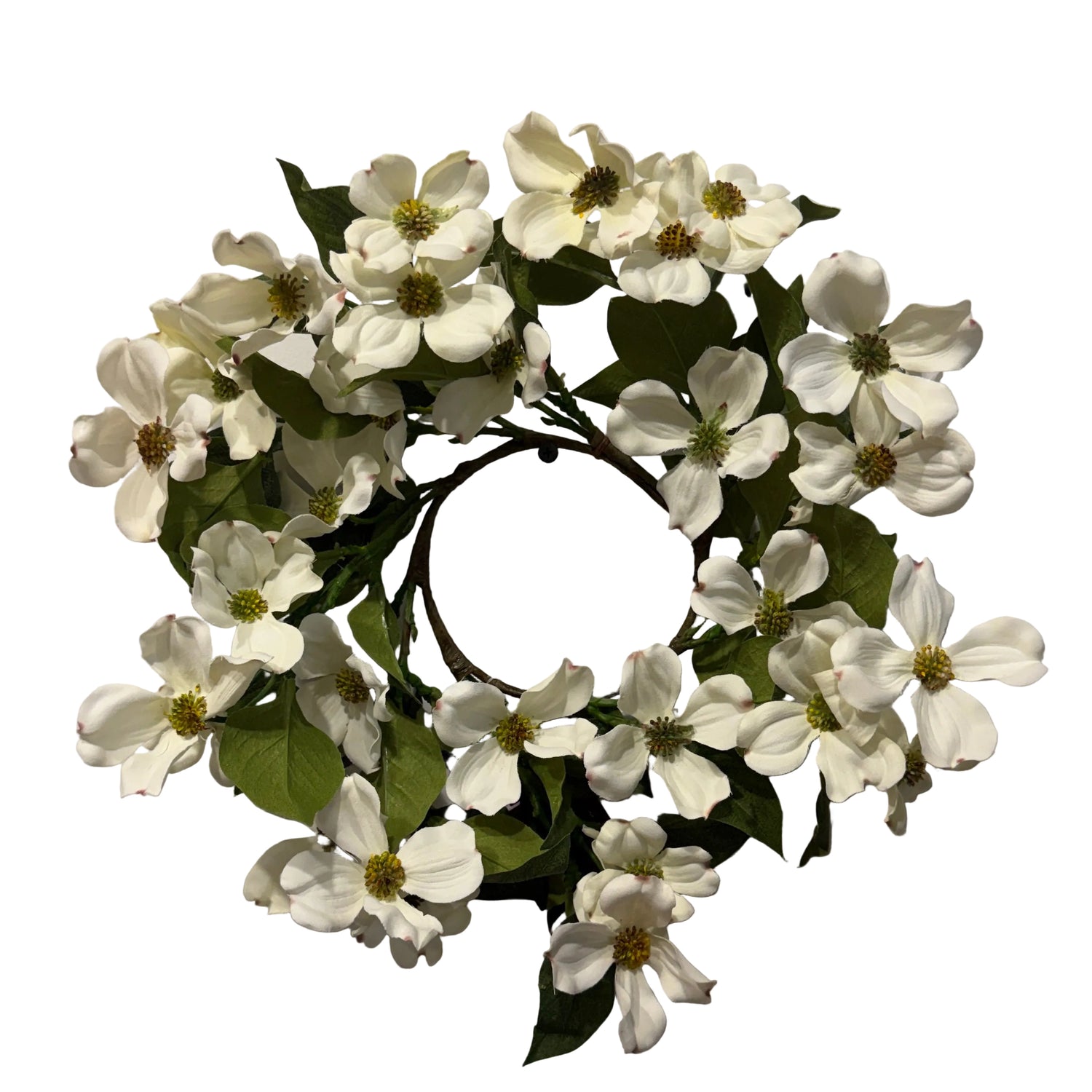 12" Cream Dogwood Candle Ring