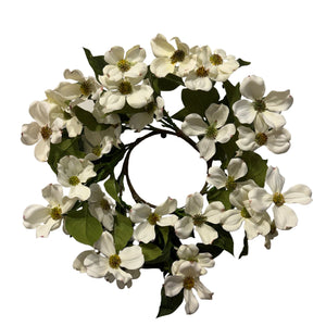 12" Cream Dogwood Candle Ring