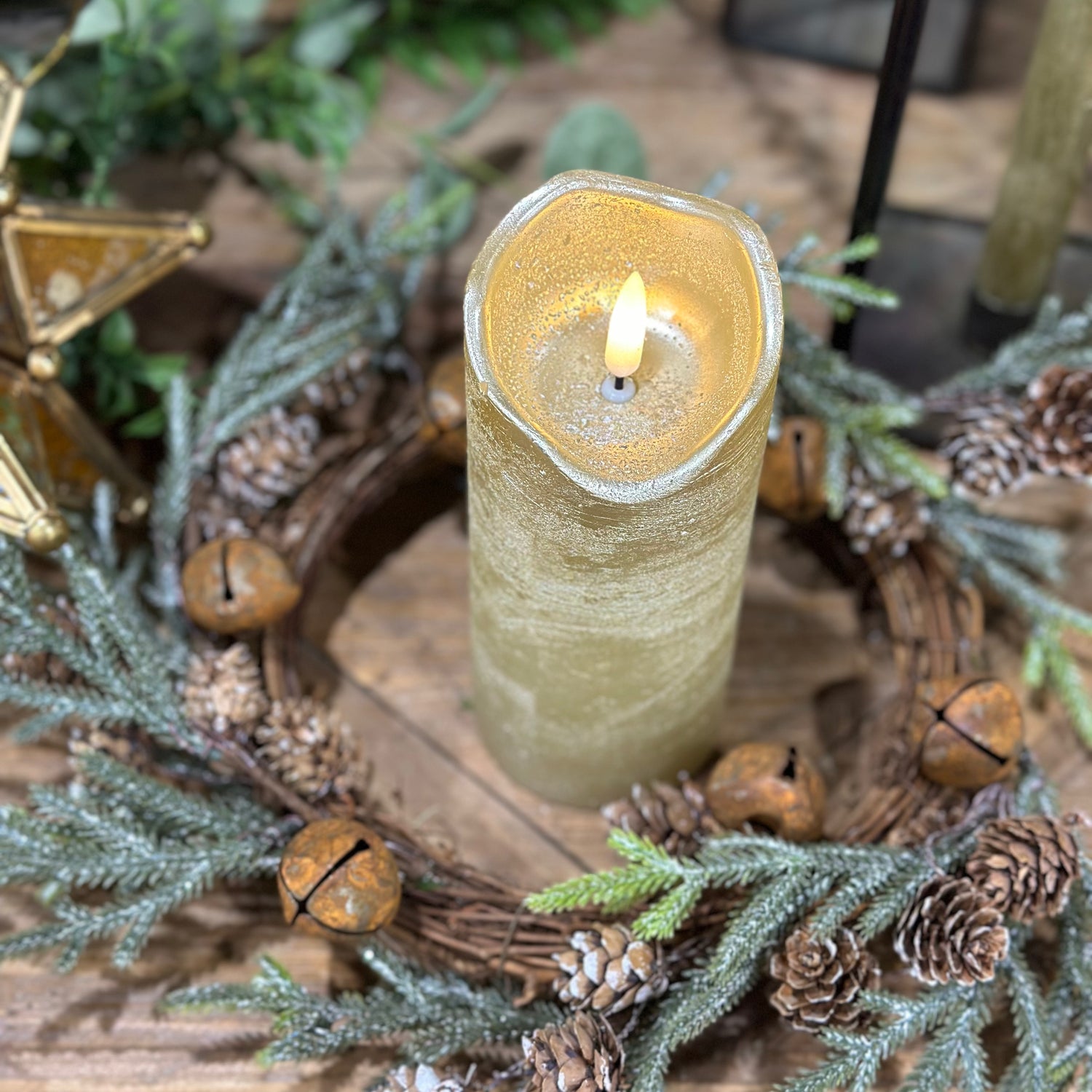 Small Pine Wreath/ Candle Ring 12"