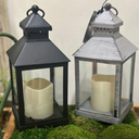9" LED Lantern Plastic Square Indoor