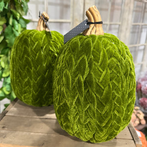 9.75" Green Braided Pumpkin